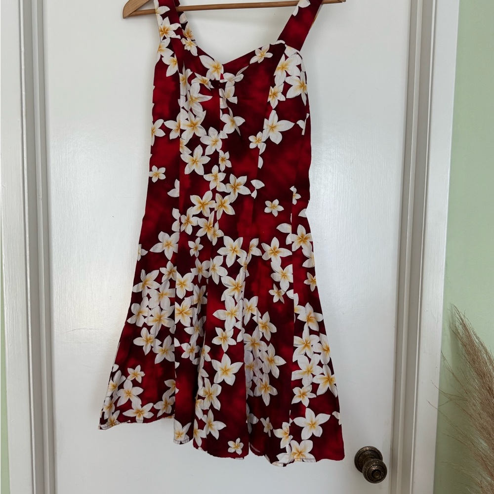 Lovely cotton plumeria Hawaiian 100% cotton tank dress
